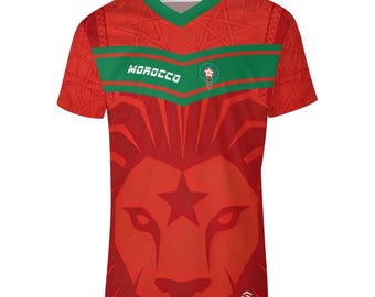 Morocco Atlas Lions Football Jersey, World Cup Fan Gear, Personalized Soccer Top