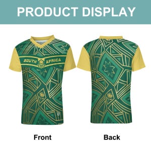 Maillot de fan de rugby de l'Afrique du Sud, t-shirt de supporter vert or, numéro personnalisé image 8