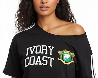 Ivory Coast Women's Off-the-Shoulder Crop T-Shirt