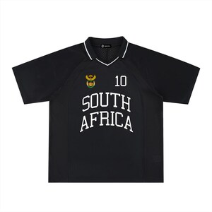 South Africa Sports Jersey, Coat of Arms Fan Shirt, Rugby Soccer Cricket Apparel - Oversized image 3