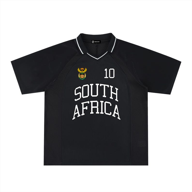 South Africa Sports Jersey, Coat of Arms Fan Shirt, Rugby Soccer Cricket Apparel - Oversized image 3