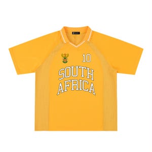 South Africa Sports Jersey, Coat of Arms Fan Shirt, Rugby Soccer Cricket Apparel - Oversized image 1