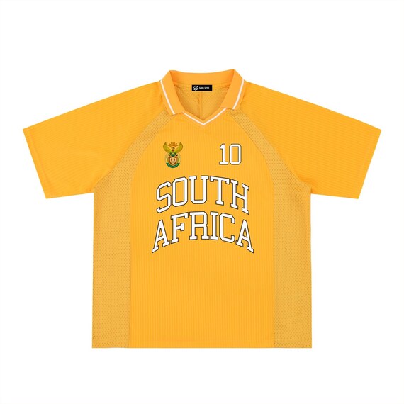 South Africa sports Jersey with Coat of Arms, fan shirt, Football, Rugby, Soccer, Cricket shirt,  Personalized Name & Number, World Cup 2026