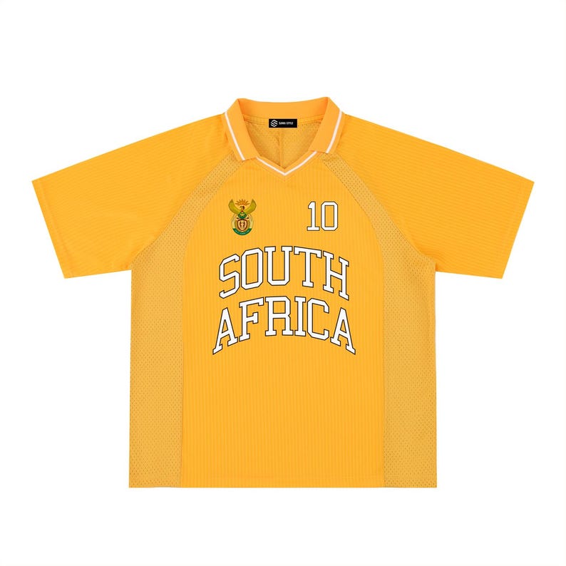 South Africa Sports Jersey, Coat of Arms Fan Shirt, Rugby Soccer Cricket Apparel - Oversized image 1