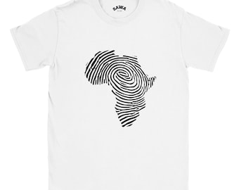 Africa Map Fingerprint T-Shirt | African Art Tee
