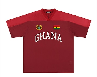 Ghana Black Star Oversized Fußball-Trikot, Fußballtrikot, Nummer mit Name und Nummer (Unisex)