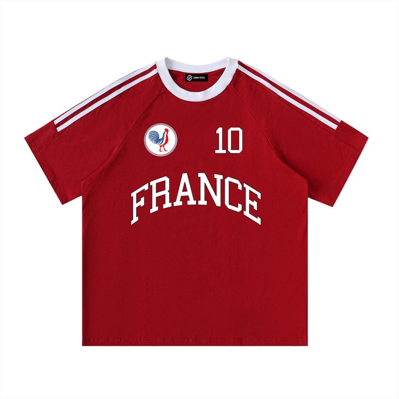 Frankreich Fußball T-Shirt Wine Red