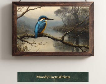 印刷可能なカワセミのアートプリント、カワセミの鳥の鉛筆画の壁アート