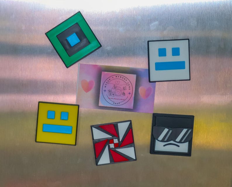 Personalisierter Geometry Dash Würfel-Schlüsselanhänger oder Magnet – 3D-gedrucktes Symbol (62 mm) – Das perfekte Geschenk für Gamer Bild 4