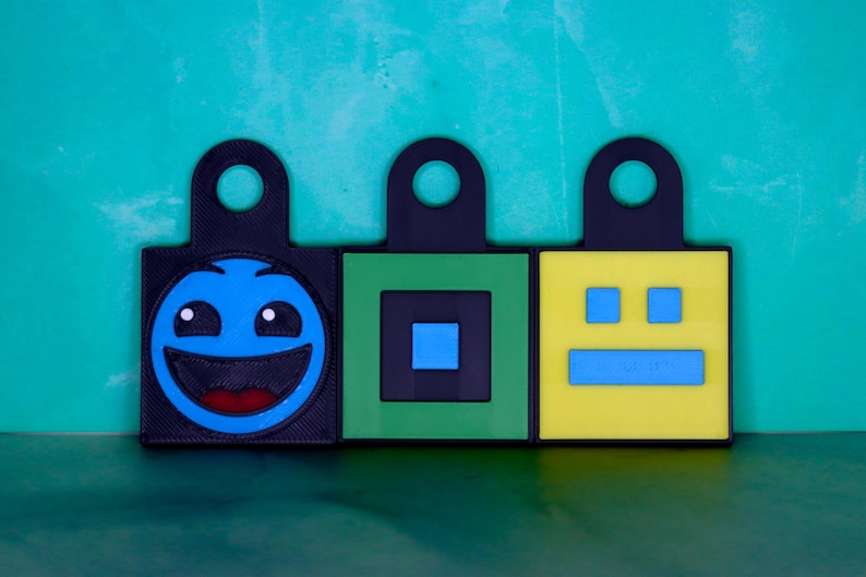 Personalisierter Geometry Dash Würfel-Schlüsselanhänger oder Magnet – 3D-gedrucktes Symbol (62 mm) – Das perfekte Geschenk für Gamer Bild 5