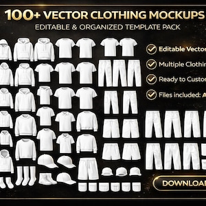 Apparel Mockup Mega Pack – 100+ Editable Vector Clothing Templates