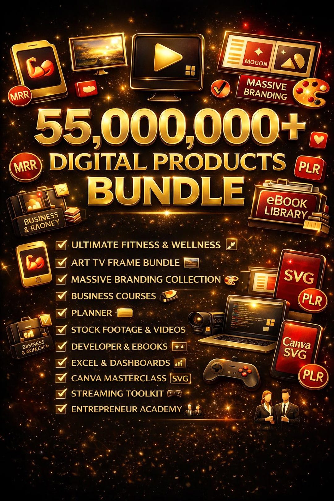 55 Million+ PLR & MRR Digital Products Bundle Ebooks, Templates ...