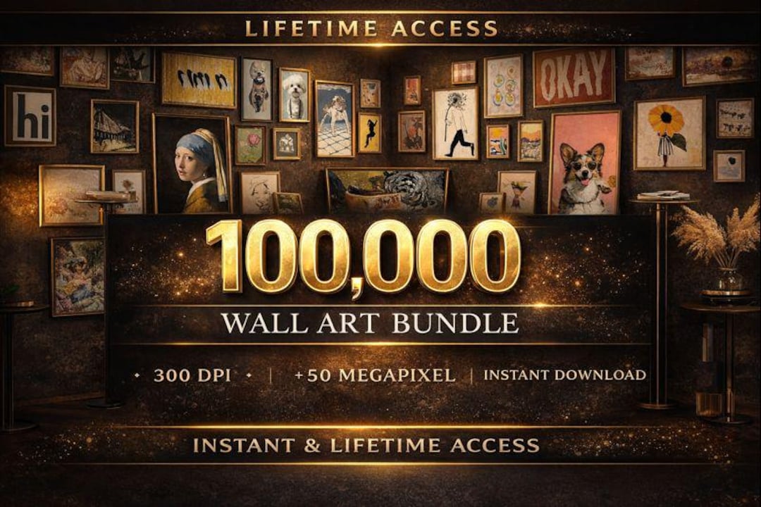 Large Digital Wall Art Bundle | Vintage Abstract and Modern Printable ...