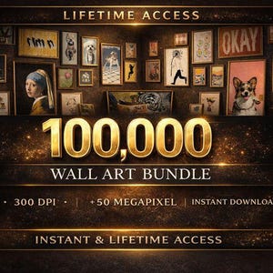 Large Digital Wall Art Bundle | Vintage Abstract and Modern Printable Posters | 300 DPI Instant Download