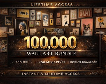 Paquete grande de arte digital para pared | Pósteres vintage abstractos y modernos imprimibles | Descarga instantánea de 300 DPI