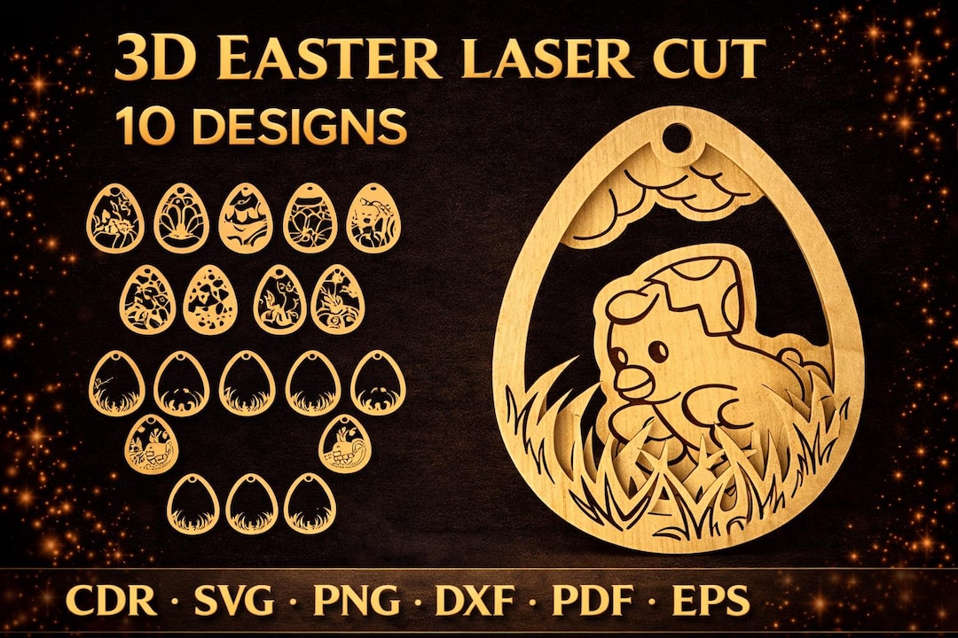 3D Easter Egg Laser Cut SVG Bundle | Layered Easter Egg Designs | CNC ...