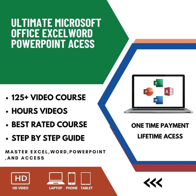 Office Productivity Courses Bundle | Excel Word Powerpoint Access - Etsy