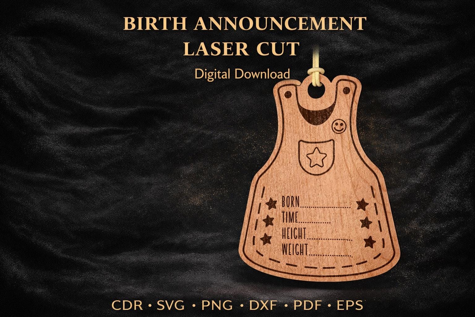 Birth Announcement Laser Cut SVG Bundle | Baby Birth Sign Design | CNC ...