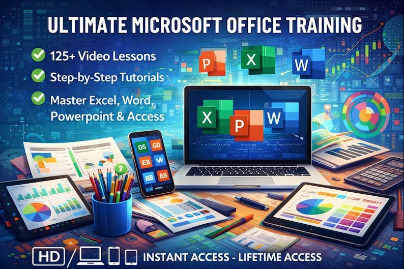 Office Productivity Courses Bundle | Excel Word Powerpoint Access - Etsy