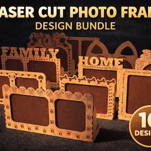 Photo Frame Laser Cut Files Bundle | CNC SVG Picture Frame Designs