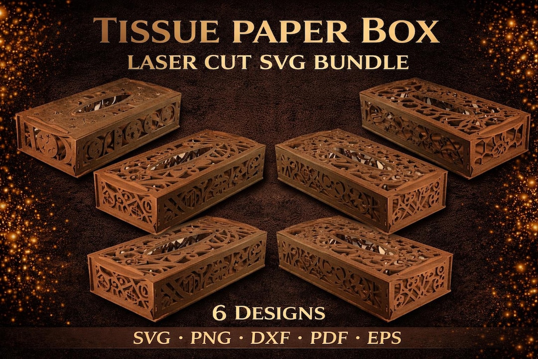 Tissue Box Svg File Tissue Box Laser Cut SVG Bundle | Wooden Tissue Box Cover Design | CNC ...