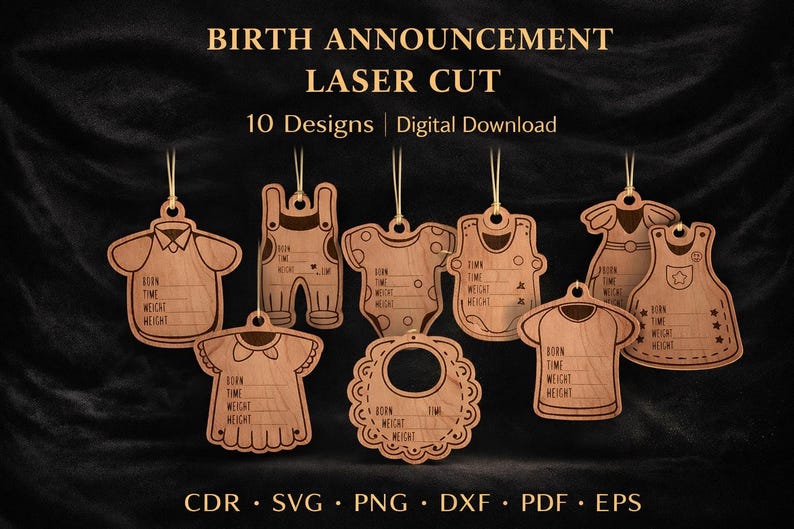 Birth Announcement Laser Cut SVG Bundle | Baby Birth Sign Design | CNC ...
