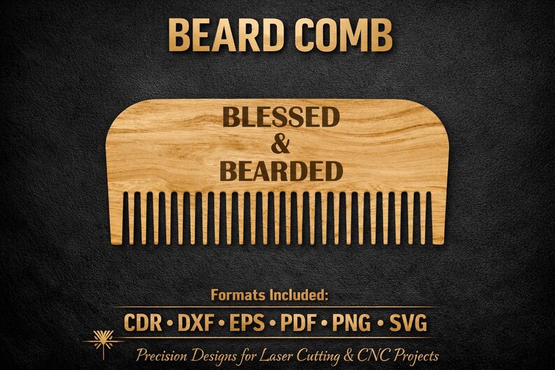 Beard Comb Laser Cut Designs | Beard SVG DXF Files | CNC & Laser ...
