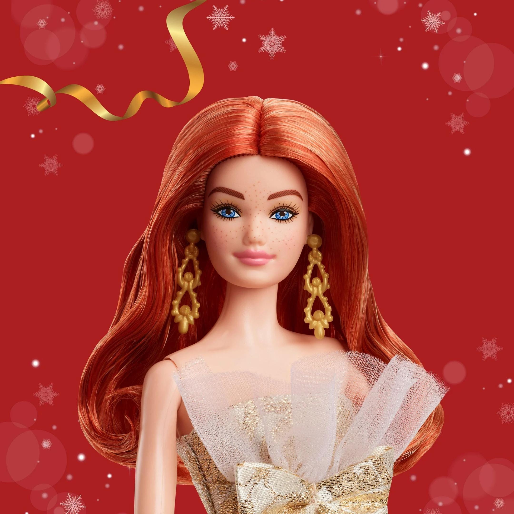holiday barbie red and gold dress 2025 Holiday Barbie Doll 4 Mattel Creations Australia