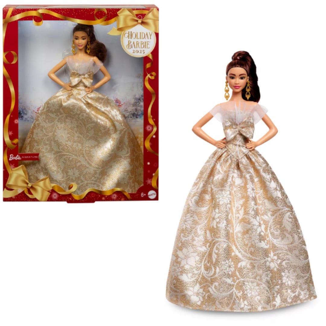 barbie gold dress doll Barbie Signature 2020 Holiday Collector Doll