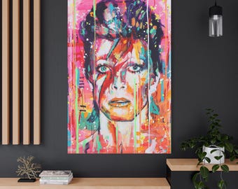 David Bowie Abstract Pop Art Canvas Ready To Hang 1.25" Deep No Y-89