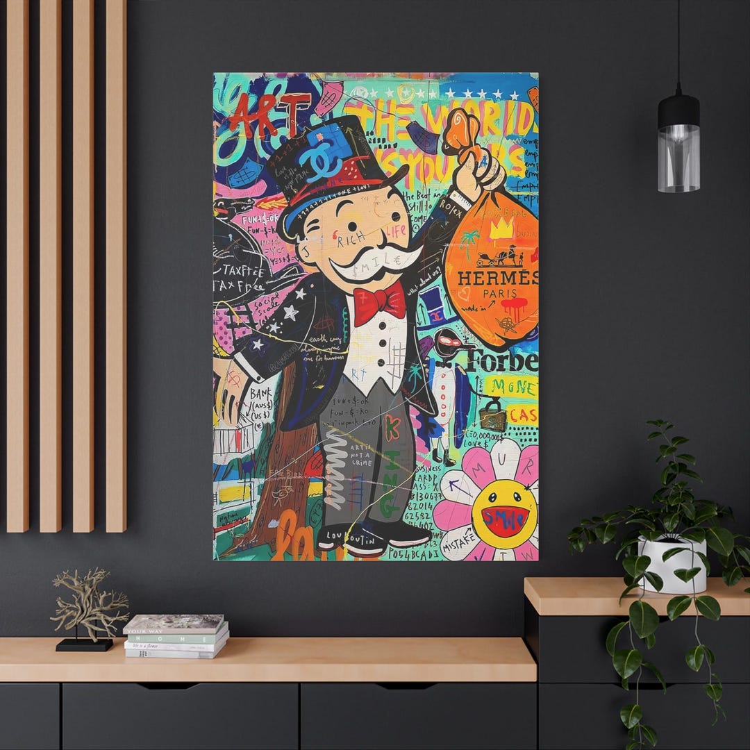 Pop Art Monopoly Man Fashion Unique Modern Painting Print Abstract ...