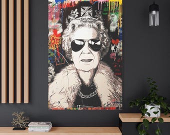 Lienzo de Banksy Elizabeth, decoración de arte callejero pop