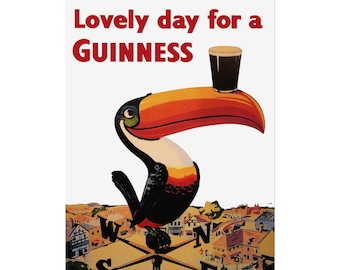 Guinness Toucan Poster, Vintage Style Wall Art S-24