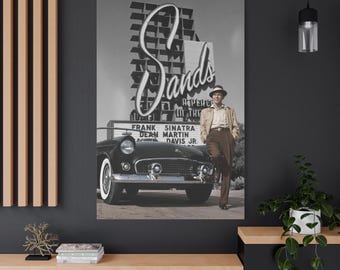 Frank Sinatra no Sands Hotel Las Vegas, década de 1950 - Quadro em tela pronto para pendurar, 3,17 cm de profundidade - Sem código Y-275