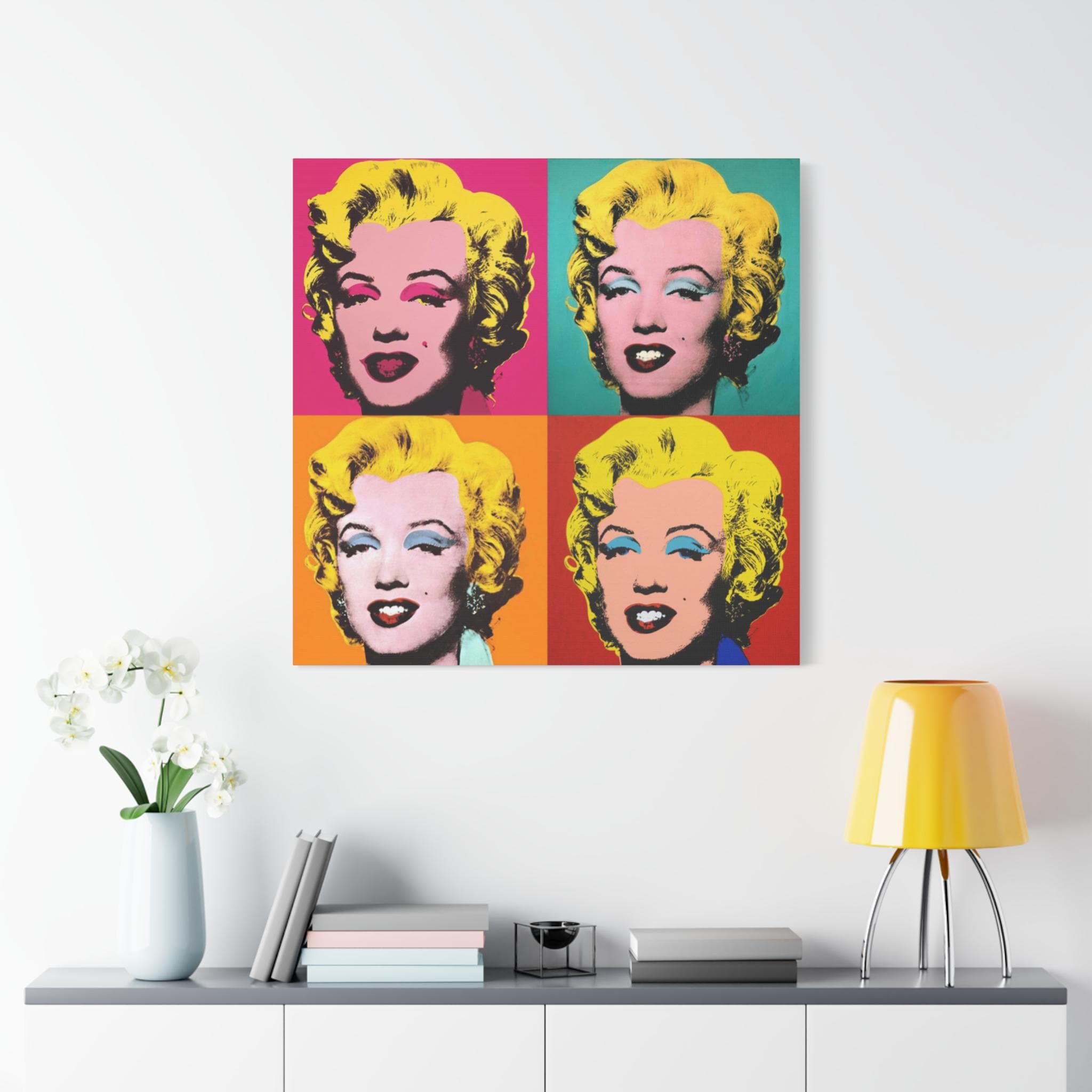 Famous Marilyn Monroe Andy Warhol Style Pop Art Canvas Ready to Hang 1. ...