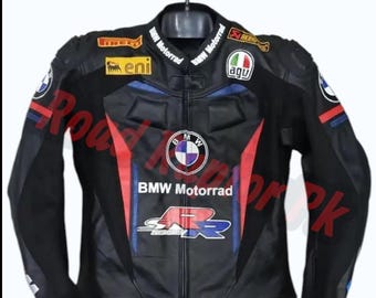 Chaqueta de cuero para competición BMW Motorrad S1000RR / Piel de canguro o de vaca / Protección CE