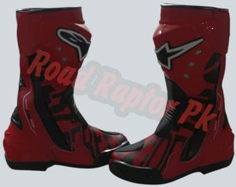 Buty motocyklowe wyścigowe Alpinestars Supertech R | Czerwono-czarne, profesjonalne wyposażenie motocyklisty