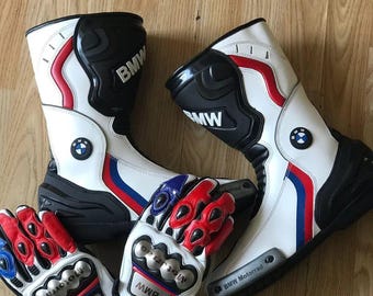 BMW Motorrad Racing Gear Set | Leather Motorcycle Combo | BMW M-Sport Protective Rider |