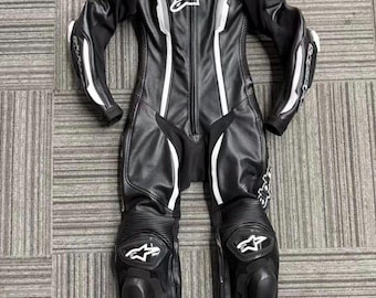 Mono de cuero para motociclismo Alpinestars / Piel de canguro o vaca / Protección homologada CE Tech-Air® Ready