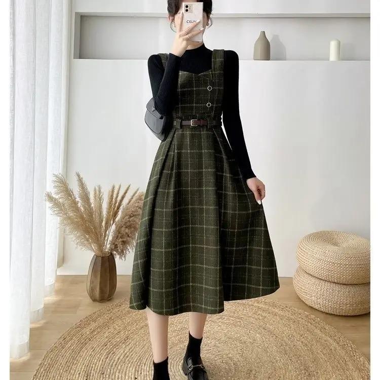 Brown Plaid Midi Dress - Etsy