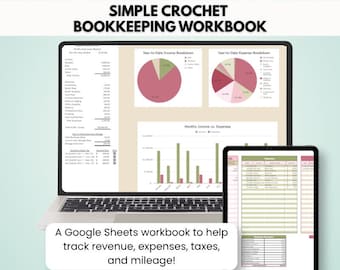 Simple Crochet Bookkeeping Workbook | Automatic Year-to-Date Financials for Makers
