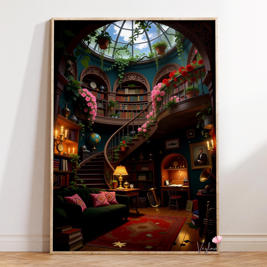 Enchanted Library Conservatory Wall Art Digital Download - Etsy