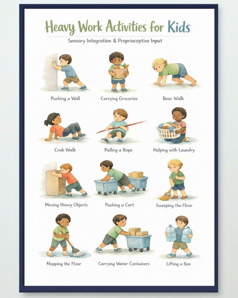 Walka Pulinga Heavy Work Activities for Kids Poster | Sensory Integration (digital ...