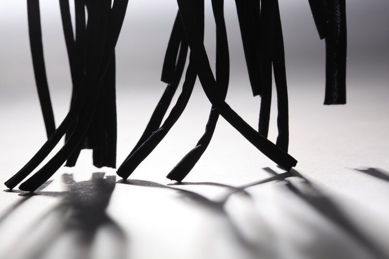 Black String Necklaces, Fabric Jewelry, Textile Jewelry, Avant Garde