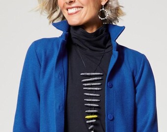 Adjustable Drop Necklace, Grey Fabric Necklace, Unique Fabric Necklace, Fabric Necklace For Mom