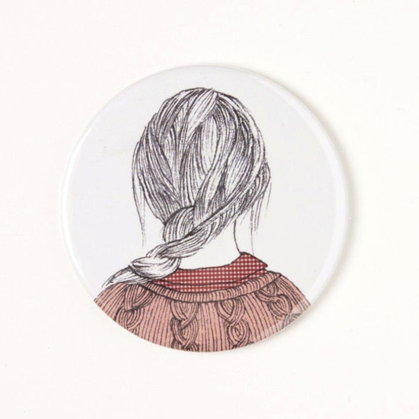 Girl with braid - Pocket mirror