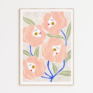 Ilustración Depeapa, mujeres flores giclee print - MUJERES ROSAS -