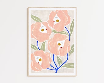 Ilustración Depeapa, mujeres flores giclee print - MUJERES ROSAS -