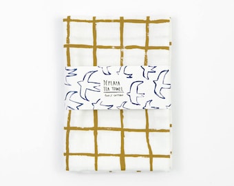 Grid Tea Towel by Depeapa