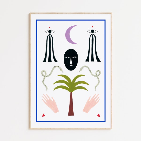 Totems, amulets, wall decor art print, magic, spiritual illustration, depeapa - Totem I -